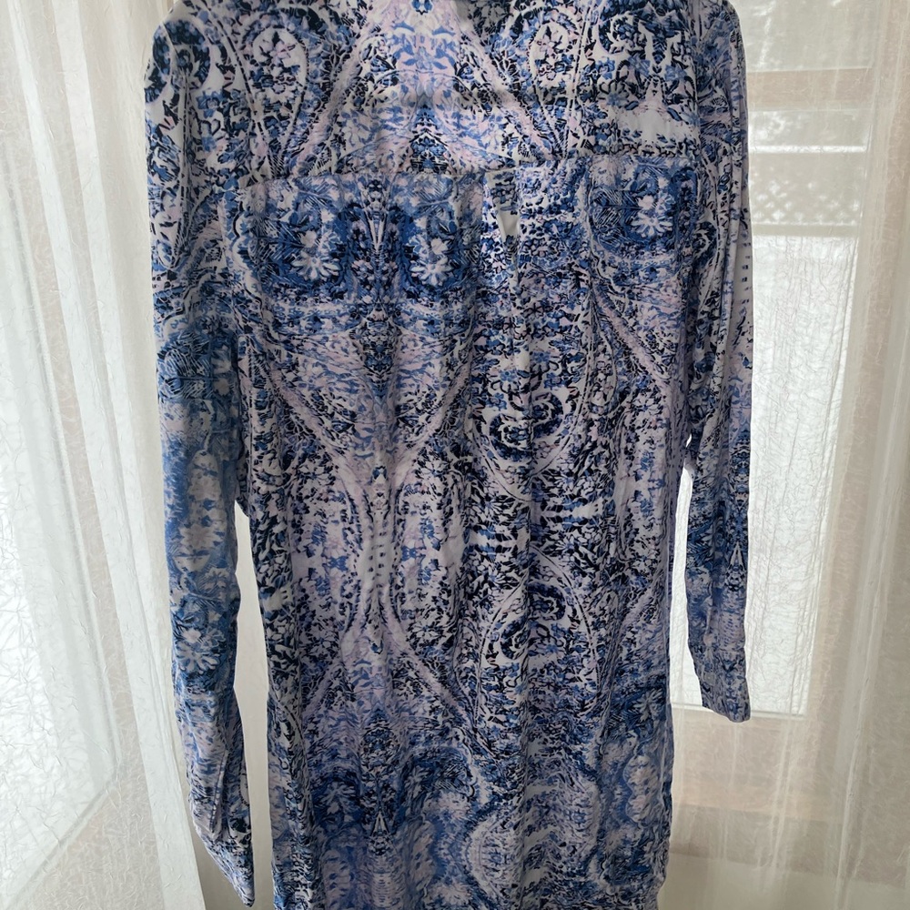 a.n.a Blue and White Dress - Picture 4 of 7